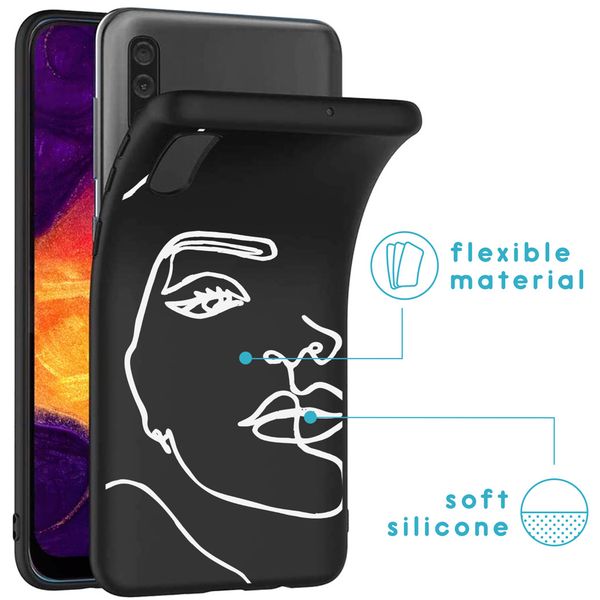 imoshion Coque Design Galaxy A50 / A30s - Visage abstrait - Blanc