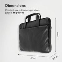 Accezz Leather Sac ordinateur 16 pouces - Noir