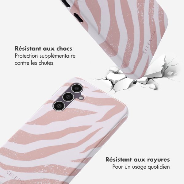 Selencia Coque arrière Vivid Samsung Galaxy S23 FE - Colorful Zebra Old Pink