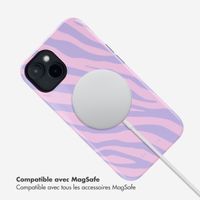 Selencia Coque arrière Vivid Tough avec MagSafe iPhone 14 - Zebra Light Pink Lilac