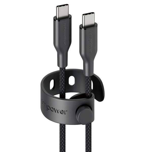 Empower by PanzerGlass Câble de recharge Racing USB-C vers USB-C - 60 W - 1.2 mètres - Space Black