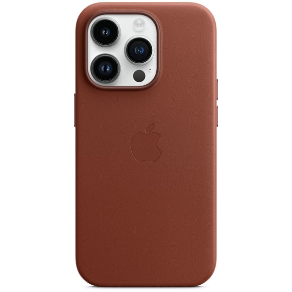 Apple Coque Leather MagSafe Apple iPhone 14 Pro - Umber