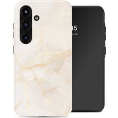 Selencia Coque arrière Vivid avec MagSafe Samsung Galaxy S25 - Golden Beige Marble
