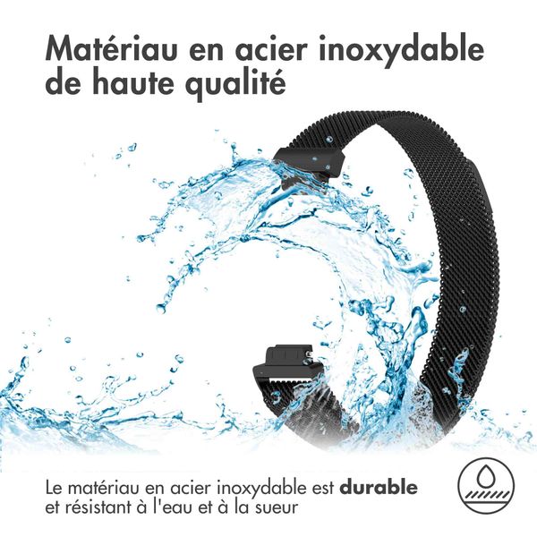 imoshion Bracelet magnétique milanais Fitbit Inspire - Taille M - Noir