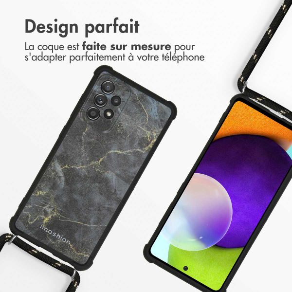 imoshion Coque Design avec cordon Samsung Galaxy A52(s) (5G/4G) - Black Marble