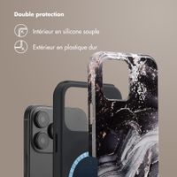 Selencia Coque arrière Vivid Tough avec MagSafe iPhone 16 Pro Max - Chic Marble Black