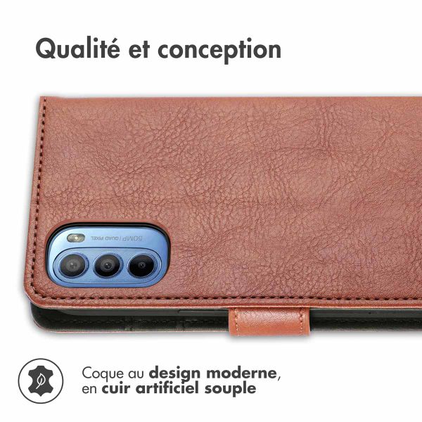 imoshion Étui de télephone portefeuille Motorola Moto G14 - Marron