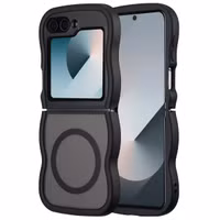 Selencia Coque arrière Wavy avec MagSafe Samsung Galaxy Z Flip 6 - Noir