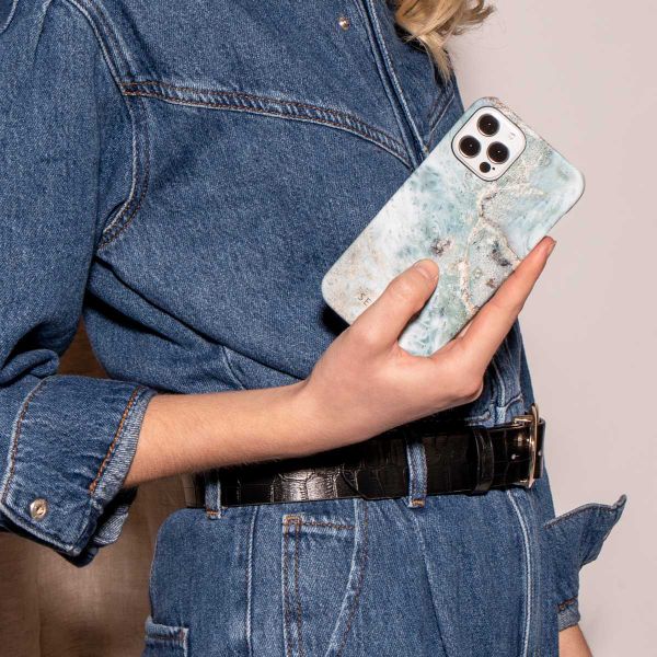 Selencia Coque Maya Fashion iPhone 13 - Marble Blue