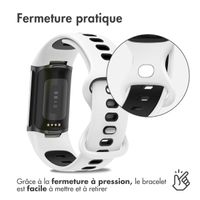 imoshion Bracelet sportif en silicone Fitbit Charge 5 / Charge 6 - Blanc / Noir