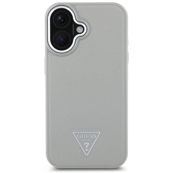 Guess Coque Grained Triangle MagSafe iPhone 16 - Beige