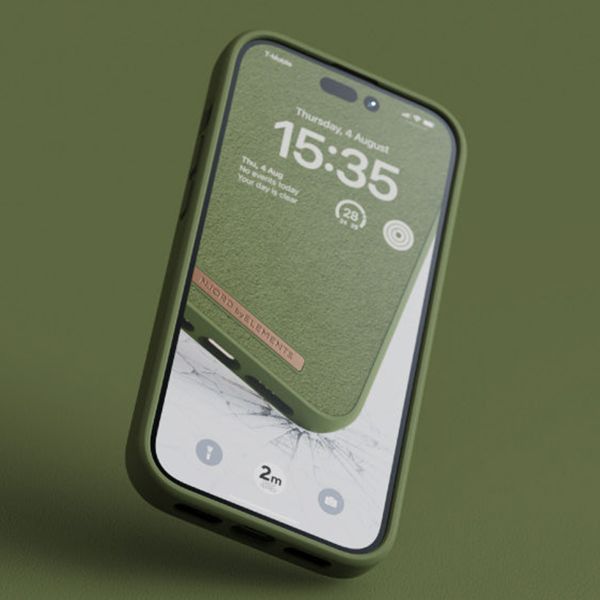 Njorð Collections Coque daim Comfort+ iPhone 14 Pro - Olive