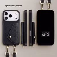 Selencia Coque de télephone Sera avec cordon et porte-cartes enveloppe Apple iPhone 17 Pro - Noir