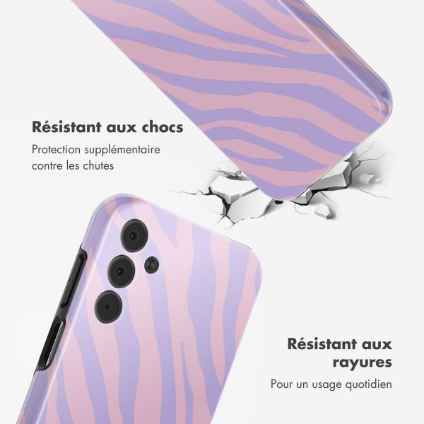 Selencia Coque arrière Vivid Tough Samsung Galaxy A15 (5G/4G) - Zebra Light Pink Lilac