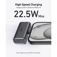 Anker Nano Powerbank avec connecteur USB-C intégré - 5.000 mAh - Noir