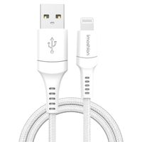 imoshion ﻿Câble Lightning vers USB - Non MFi - Textile tressé - 2 mètre - Blanc