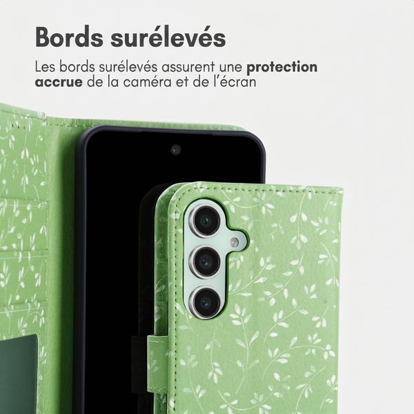 imoshion Étui de télephone portefeuille Design Samsung Galaxy S25 - Green Flowers