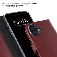 Selencia Étui portefeuille en cuir véritable Apple iPhone 17 - Burgundy