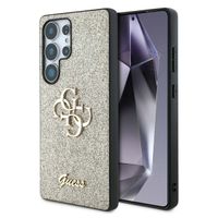Guess Coque 4G Metal Logo Glitter Samsung Galaxy S25 Ultra - Doré