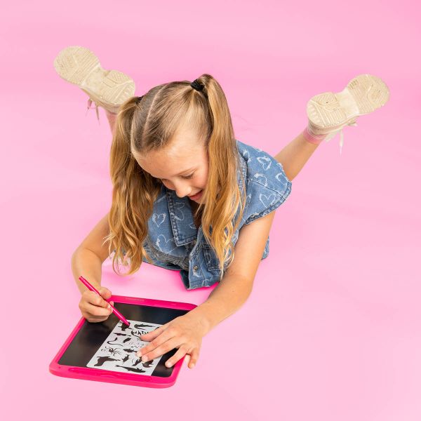 imoshion Tablette de dessin LCD pour enfants - Avec écran couleur et 2 stylos - Hot Pink