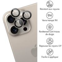 imoshion Lot de 2 protections d'objectif de caméra Apple iPhone 15 Pro / 15 Pro Max - Natural Titanium