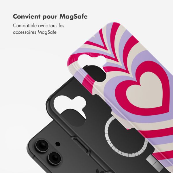 Selencia Coque arrière Vivid avec MagSafe Apple iPhone 16 - Double Hearts Rubine Red Lilac