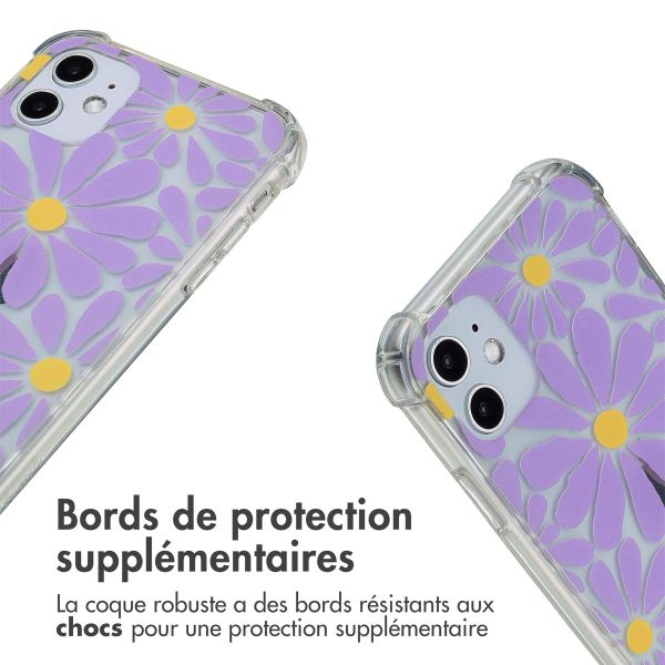 imoshion Coque Design avec cordon Apple iPhone 11 - Tropical Violet Flowers Connect