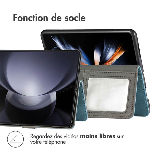 imoshion Étui de téléphone portefeuille Luxe Samsung Galaxy Z Fold 6 - Bleu clair