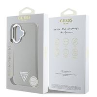 Guess Coque Grained Triangle MagSafe Apple iPhone 16 - Beige