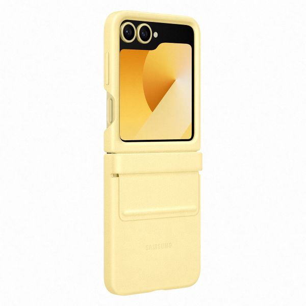 Samsung Original Coque KindSuit en Cuir Végan Samsung Galaxy Z Flip 6 / Flip 7 FE - Yellow