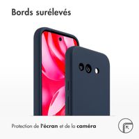 Accezz Coque Liquid Silicone Google Pixel 9A - Bleu foncé