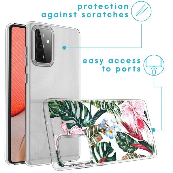 imoshion Coque Design Samsung Galaxy A72 - Jungle - Vert / Rose