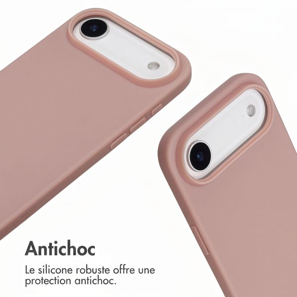 imoshion Coque en silicone avec cordon Apple iPhone Air - Sand Pink