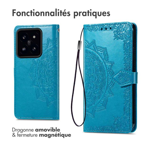 imoshion Etui de télephone Mandala Xiaomi 14 - Turquoise