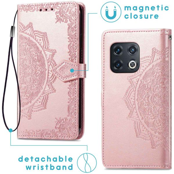 imoshion Etui de téléphone portefeuille Mandala OnePlus 10 Pro - Rose Dorée