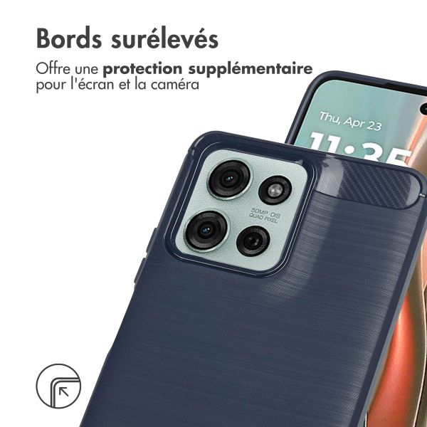 imoshion Coque Brushed Motorola Moto G75 5G - Bleu foncé