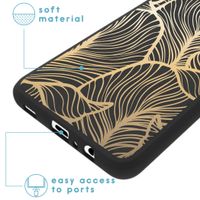 imoshion Coque Design Samsung Galaxy A12 - Feuilles / Noir