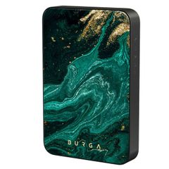 Burga Powerbank magnétique 5 000 mAh - Convient pour MagSafe et Qi2 - Emerald Pool / Gunmetal