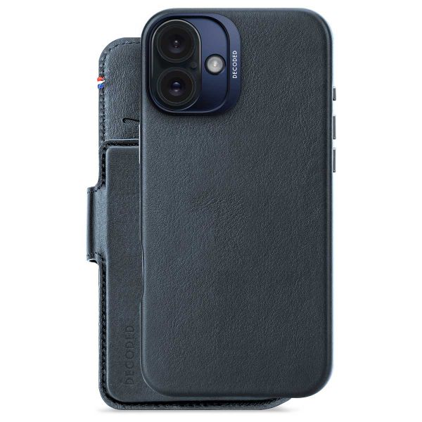 Decoded Portefeuille détachable 2 en 1 en cuir MagSafe Apple iPhone 16 Plus - Navy