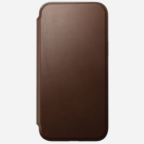 Nomad Étui de télephone portefeuille Modern Leather Folio Apple iPhone 15 Pro Max - Marron