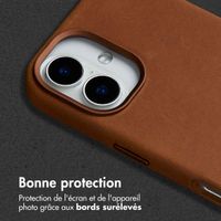 Accezz Coque MagSafe en cuir vintage Apple iPhone 16 - Tabacco Cognac