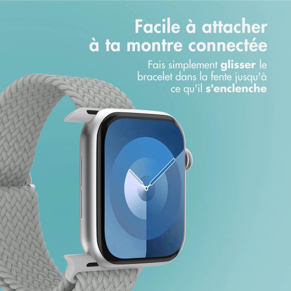 imoshion Bracelet tissé en nylon Apple Watch Series 1 á 9 / SE (38/40/41 mm) | Series 10 / 11 (42 mm) - Gris