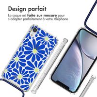 imoshion Coque Design avec cordon Apple iPhone Xr - Cobalt Blue Flowers Connect
