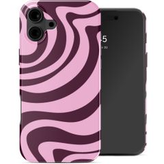 Selencia Coque arrière Vivid Apple iPhone 16 - Wavy Swirl Pink Plum