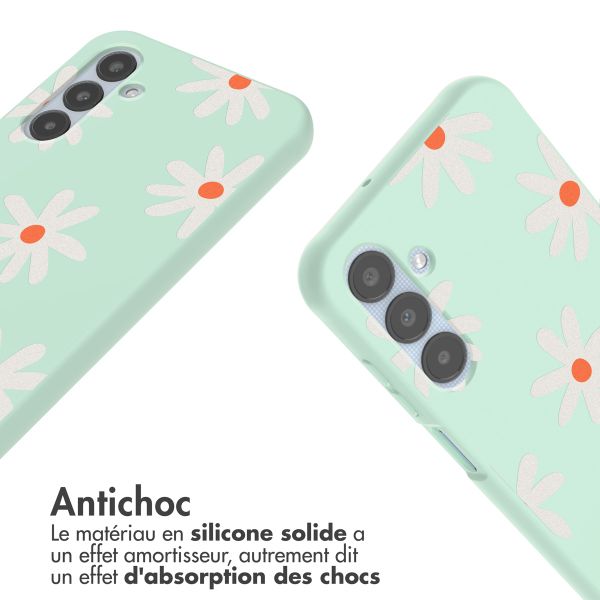 imoshion Coque design en silicone avec cordon Samsung Galaxy A25 (5G) - Green Flower Distance