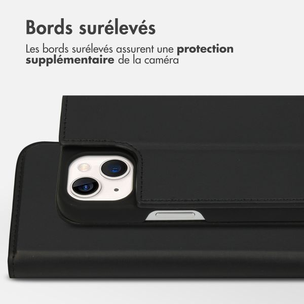 Accezz Étui de téléphone Slim Folio en cuir de qualité supérieure iPhone 13 - Noir