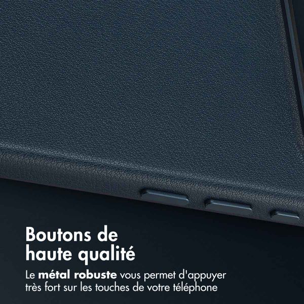 Accezz Coque arrière en cuir avec MagSafe Apple iPhone Air - Nightfall Blue