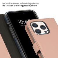 Selencia Étui portefeuille en cuir véritable Apple iPhone 15 Pro - Dusty Pink