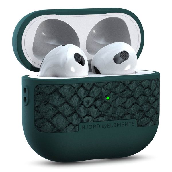 Njorð Collections Salmon Leather Case Apple AirPods 3 (2021) - Dark Green