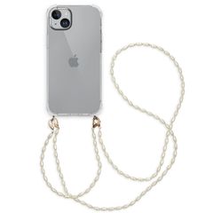 imoshion Coque avec dragonne + ﻿bracelet - Perles iPhone 15 Plus - Transparent